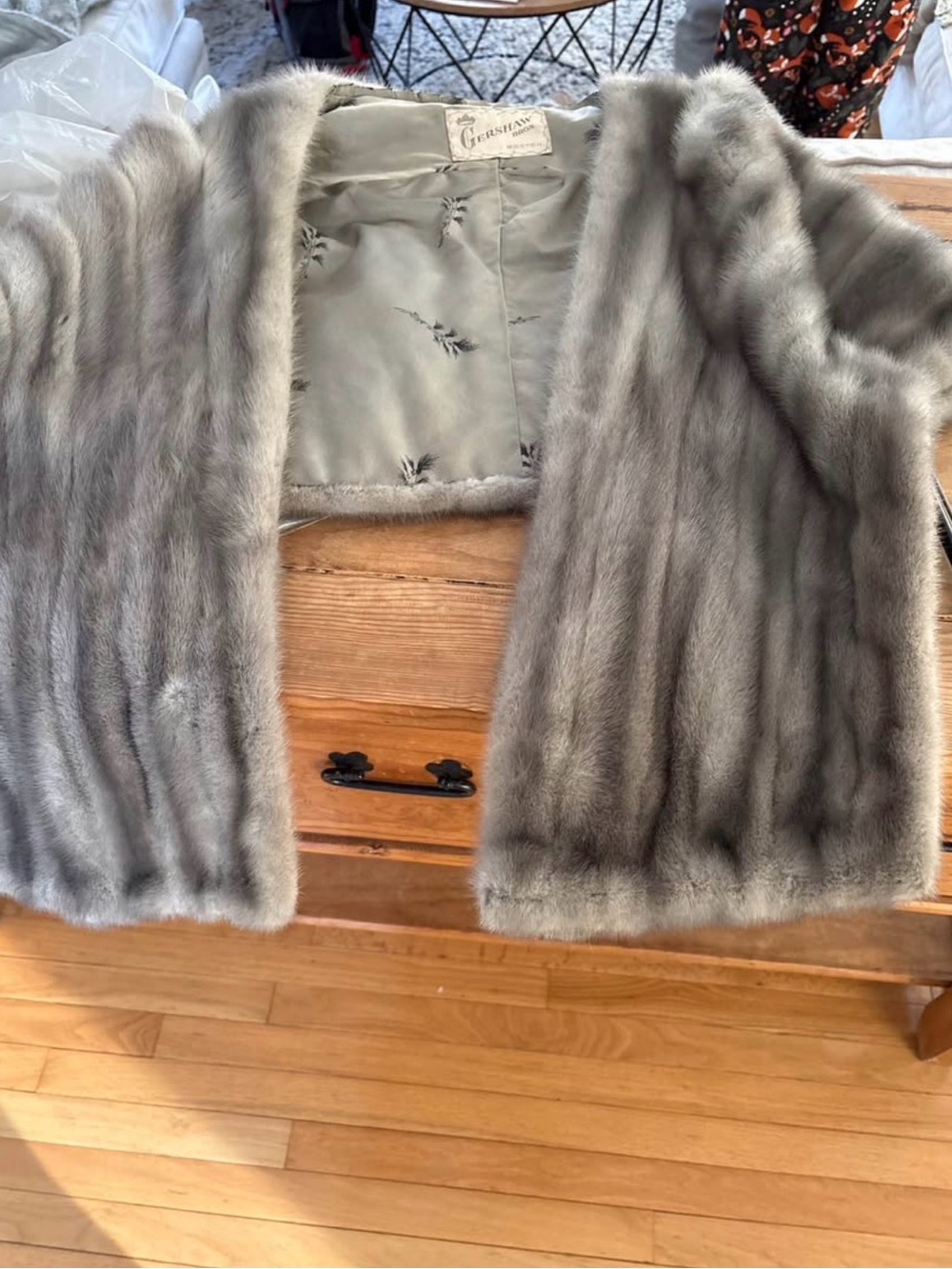 Women's Stole Gray Mink Fur Shawl-Great for fall or winter weddings!